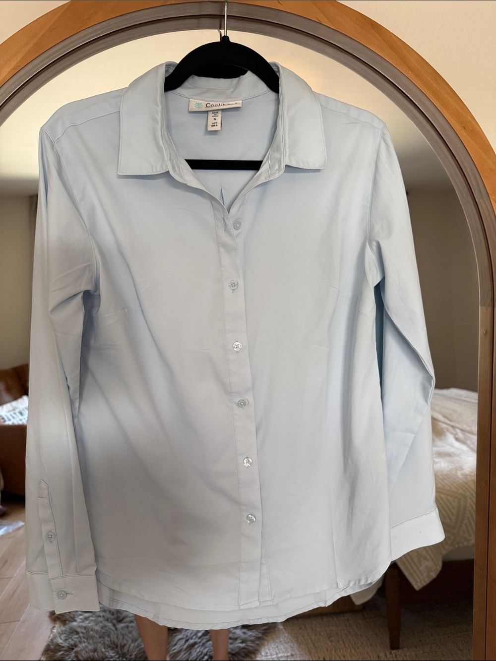 Coolibar Light Blue Rhodes Long-Sleeve Button-Up Shirt